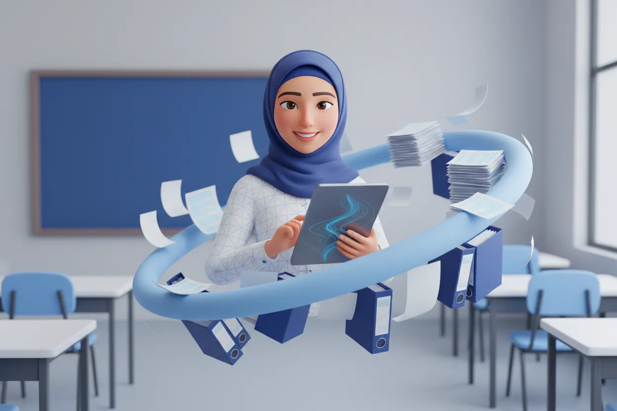 أستاذة في قسم ابتدائي حديث ووثائقها تتحول إلى مذكرات منظمة